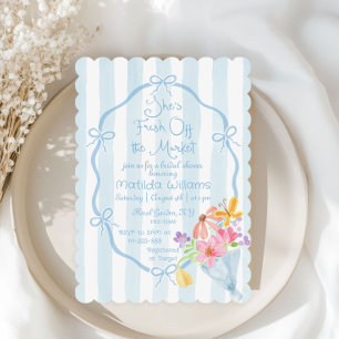 Fresh Off the Market Whimsical Bridal Shower Invitation