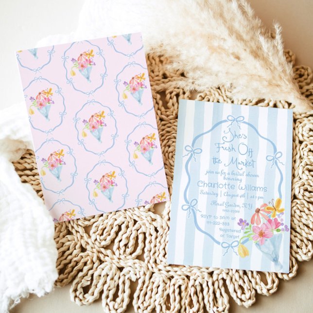 Fresh Off the Market Whimsical Bridal Shower Invitation (Creator Uploaded)