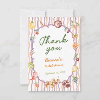 Fresh Off The Market Whimsical Bridal Shower Thank You Card