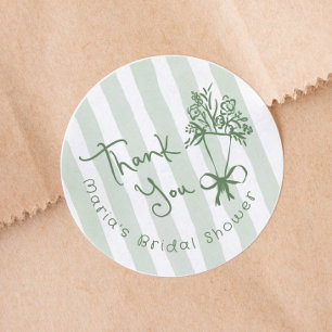 Fresh Off the Market Whimsical Green Hand Drawn Classic Round Sticker