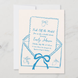 Fresh Off the Market Whimsical Lemon Bridal Shower Invitation