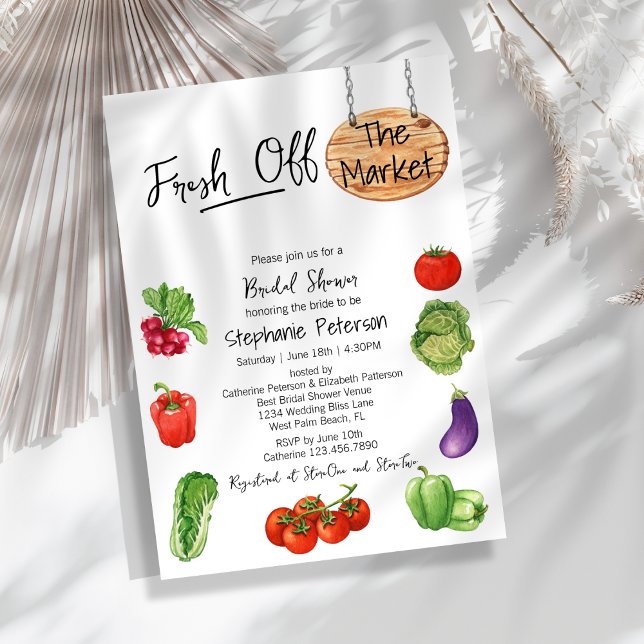 Fresh Off the Market Wooden Sign Bridal Shower Invitation (Creator Uploaded)