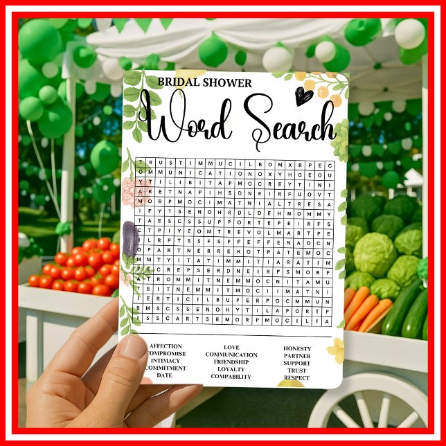 Fresh Off The Market Word Search Game Bride Shower (Creator Uploaded)
