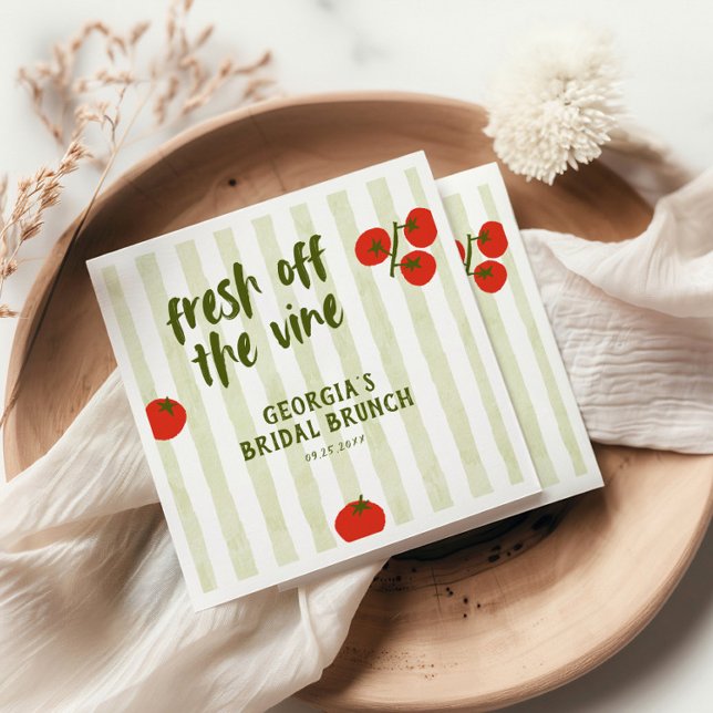 Fresh Off The Vine Tomato Bridal Shower Napkin (Creator Uploaded)