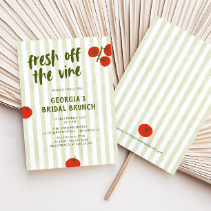 Fresh Off The Vine Tomato Hand Drawn Bridal Shower Invitation