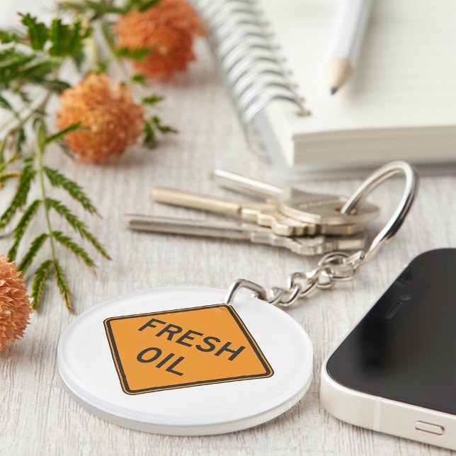 Fresh Oil Road Sign Key Ring (Creator Uploaded)