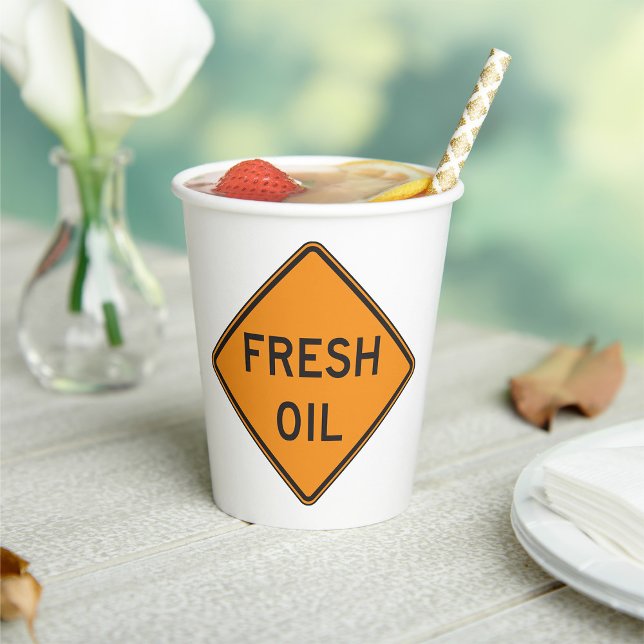 Fresh Oil Road Sign Paper Cups (Creator Uploaded)