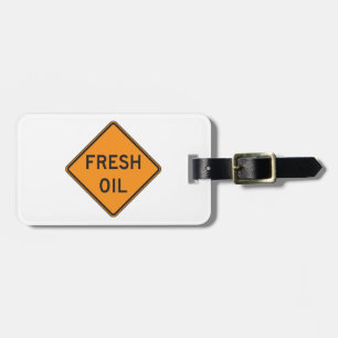 Fresh Oil Road Warning Sign Luggage Tag