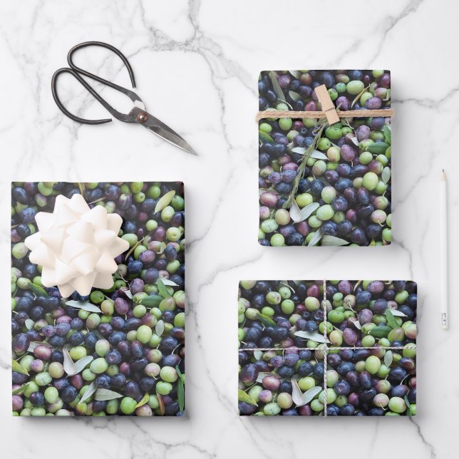 Fresh Olives Photo Wrapping Paper Sheet (Front)