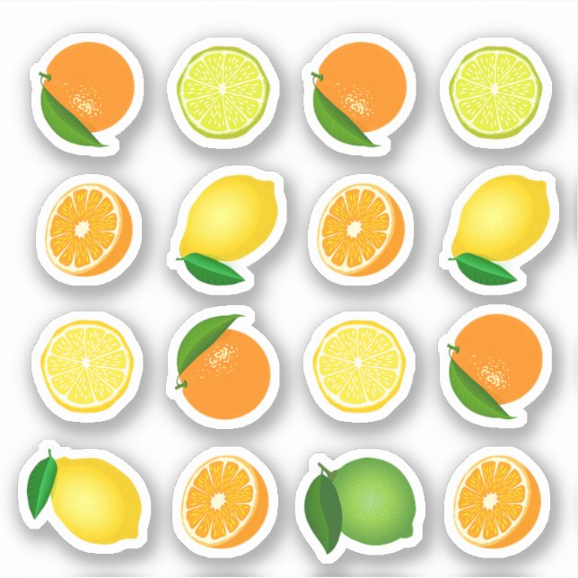 Fresh Orange and Lemon Stickers (Front)