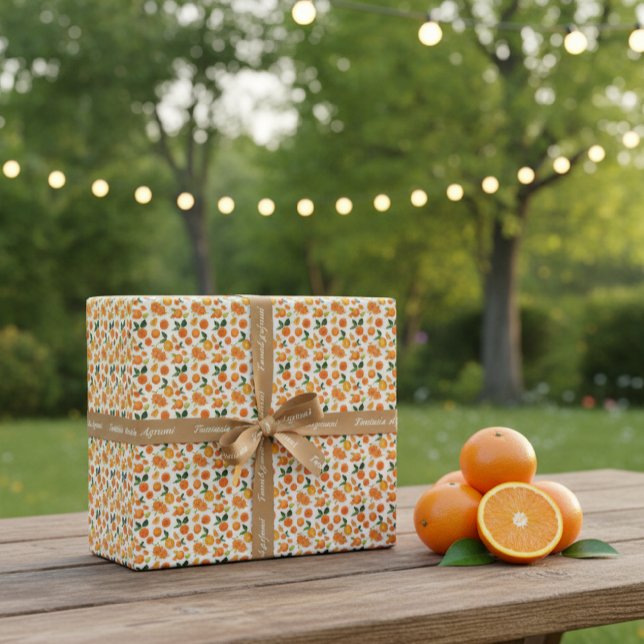 Fresh Orange Citrus Pattern Gift Wrap Paper (Creator Uploaded)