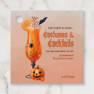 Fresh Orange Costumes & Cocktails Halloween Party Favour Tags