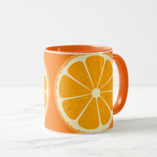 Fresh Orange Fruit Juicy Lemon Juice Illustration Mug