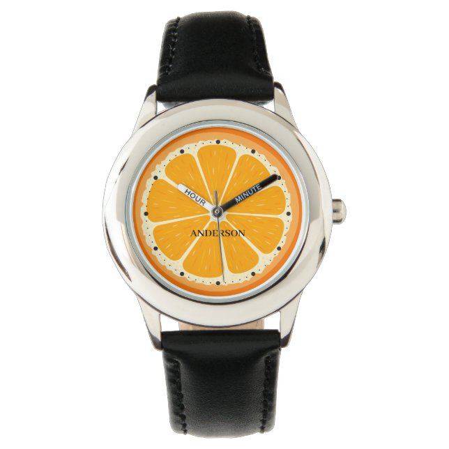 Fresh Orange Fruit Juicy Lemon Juice Illustration Watch (Front)