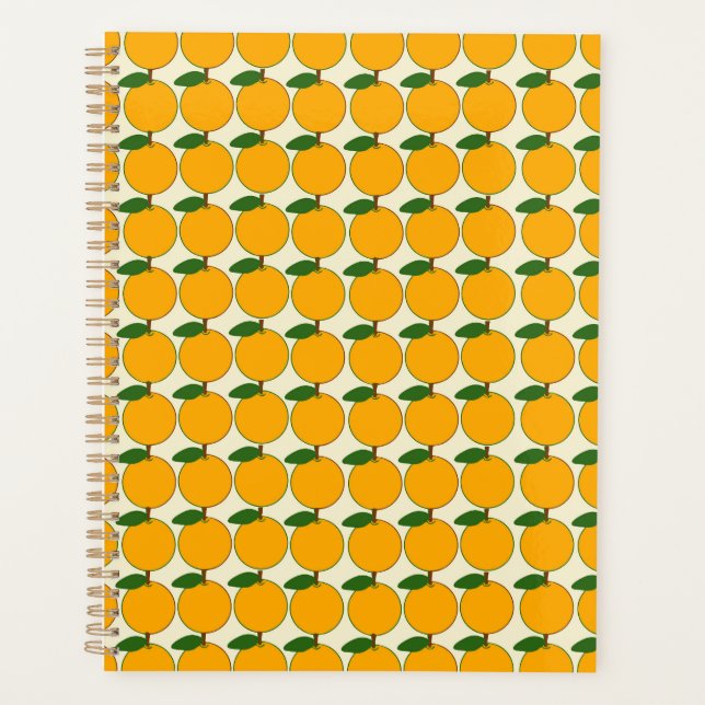 Fresh Orange Fruit Pattern Planner (Front)