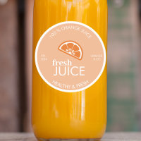 "Fresh Orange Juice Sticker | Custom Juice Bottle
