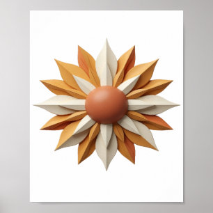 Fresh Orange ORANGE AND WHITE FLOWER Modern Design Poster