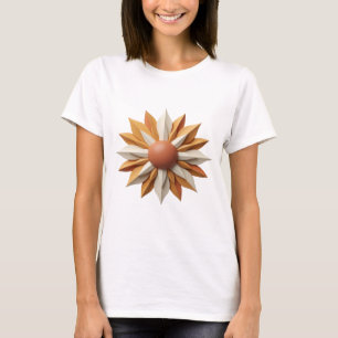 Fresh Orange ORANGE AND WHITE FLOWER Modern Design T-Shirt