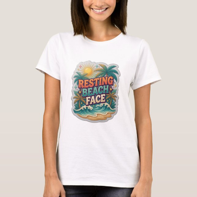 Fresh Orange RESTING BEACH FACE Tee (Front)