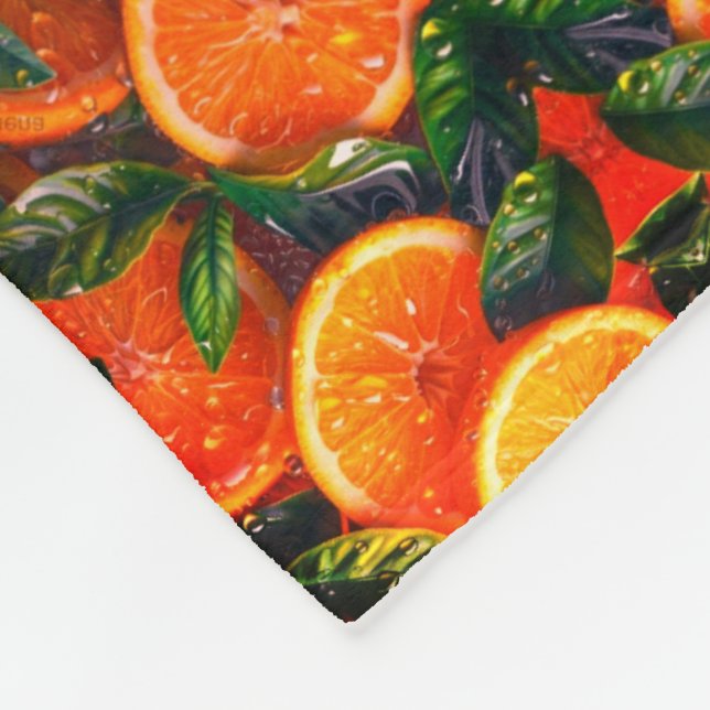 Fresh Oranges and Leaves Blanket (Corner)