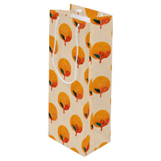 Fresh Oranges Illustration Wine Wine Gift Bag