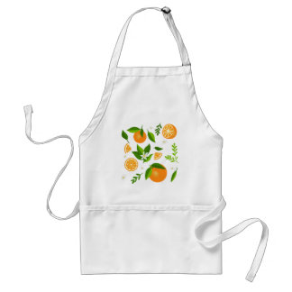Fresh oranges with flowers and leaves standard apron