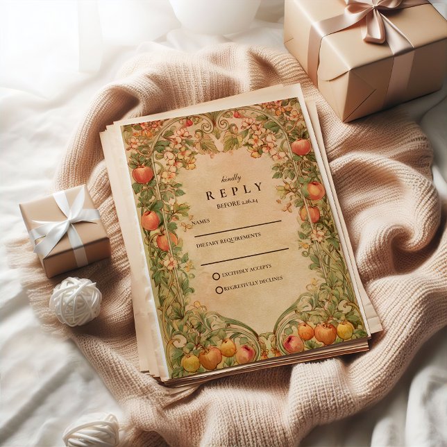 Fresh Orchard Botanical Wedding RSVP Card (Creator Uploaded)