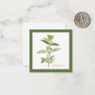 FRESH OREGANO 2.5" Square Flat Card / Green