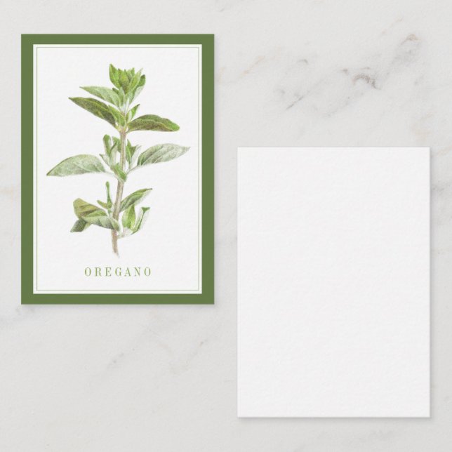 FRESH OREGANO 3.5x2.5 Flat Card / Green (Front/Back)