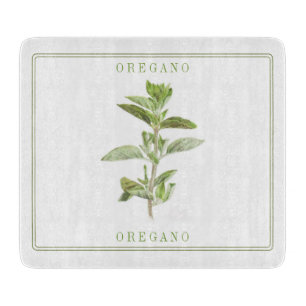 Fresh Oregano 6"x7" Glass Cutting Board