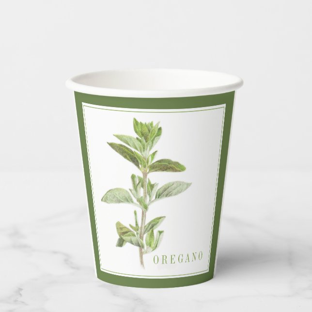 FRESH OREGANO Paper Cups - Green (Front)