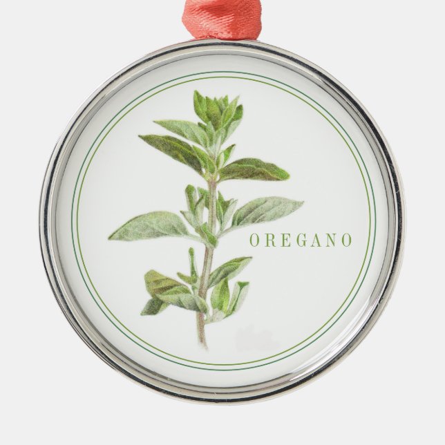 FRESH OREGANO Premium Round Ornament (Front)