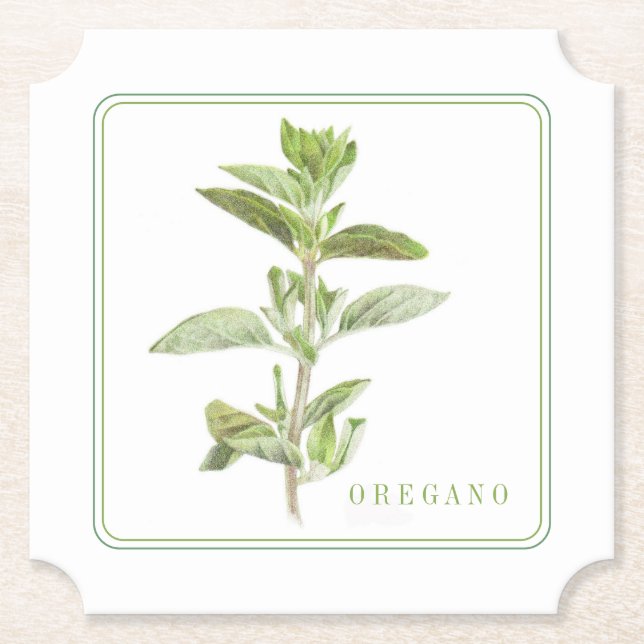 FRESH OREGANO Ticket Paper Coasters (+text) (Front)