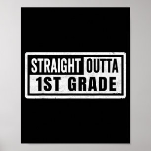 Fresh Out Of 1st Grade Graduate Boys Girls Kids Poster