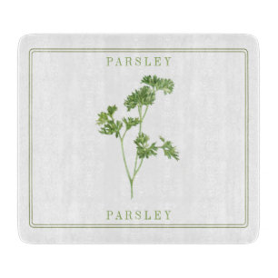 FRESH PARSLEY 6x7 Glass Cutting Board