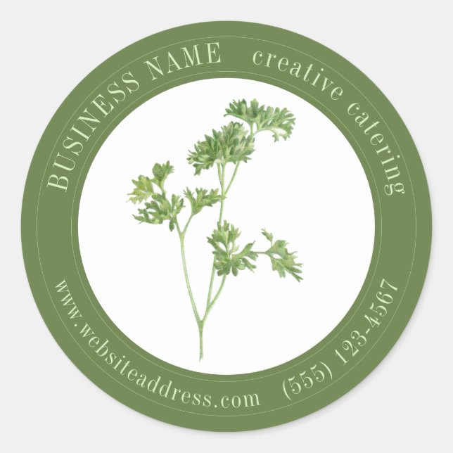 FRESH PARSLEY Biz ID Large Round Stickers II (Front)