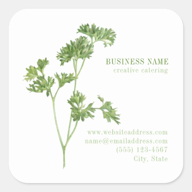 FRESH PARSLEY Biz ID Large Square Stickers (Front)