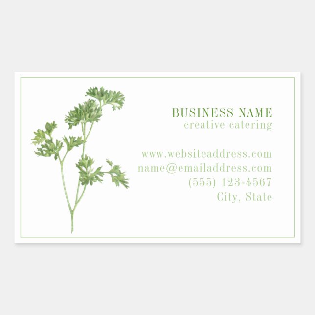FRESH PARSLEY Biz ID Rectangle Stickers (Front)