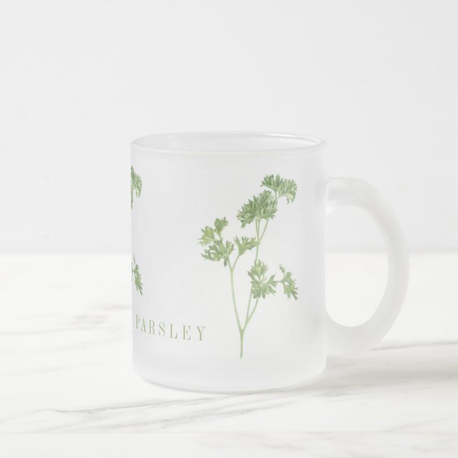 FRESH PARSLEY Frosted Glass Mug (Right)