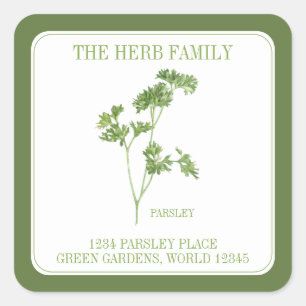 FRESH PARSLEY Small Square Envelope Seals - Green