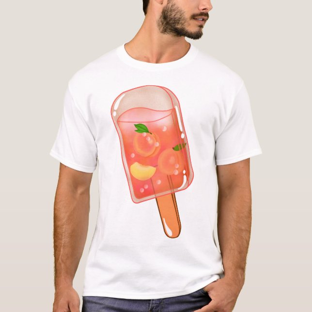 Fresh Peach Ice Pop  T-Shirt (Front)