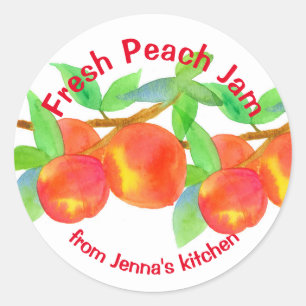 Fresh Peach Jam Kitchen Fruit Gift Label