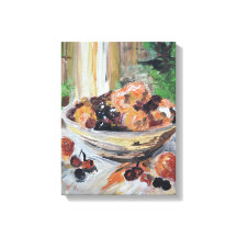 Fresh Peaches & Cherries Bowl Still Life