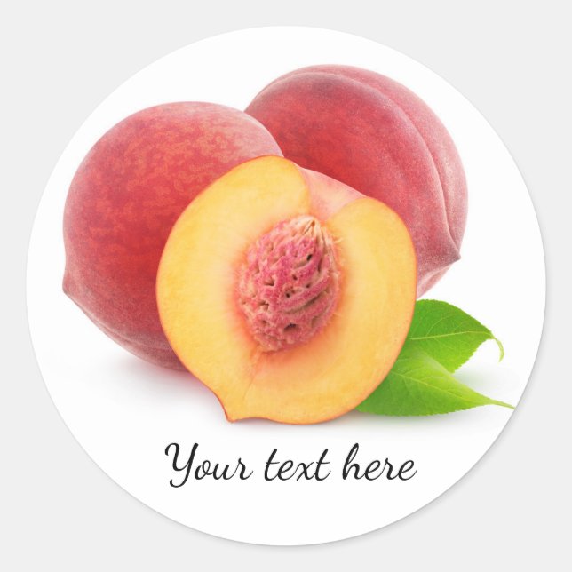 Fresh peaches classic round sticker (Front)