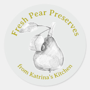 Fresh Pear Preserves Kitchen Fruit Gift Label