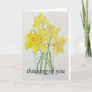Fresh Picked Daffodils spring yellows watercolor Thank You Card