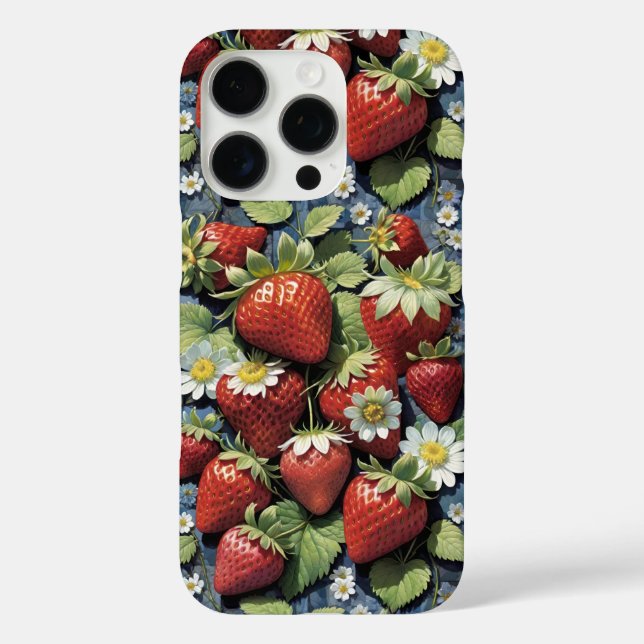 Fresh Picked Strawberries and White Blooms Case-Mate iPhone Case (Back)