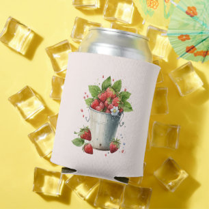 Fresh Picked Strawberries in a Bucket Can Cooler