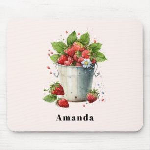 Fresh Picked Strawberries in a Bucket Mouse Mat