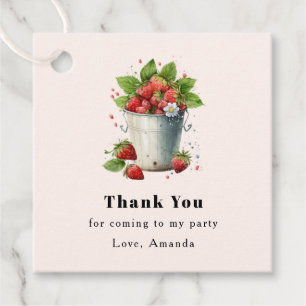 Fresh Picked Strawberries in a Bucket Thank You Favour Tags